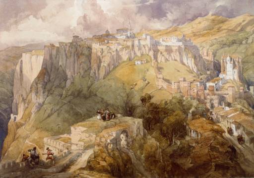 A magic land with a castle on a hill